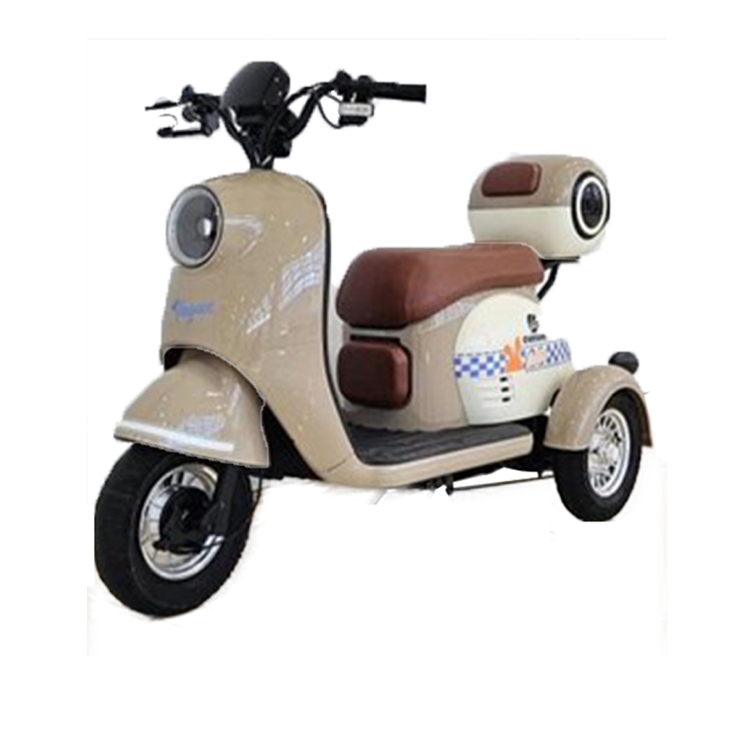 موتور سه چرخه برقی طرح وسپا سه نفره - رنگ کرم